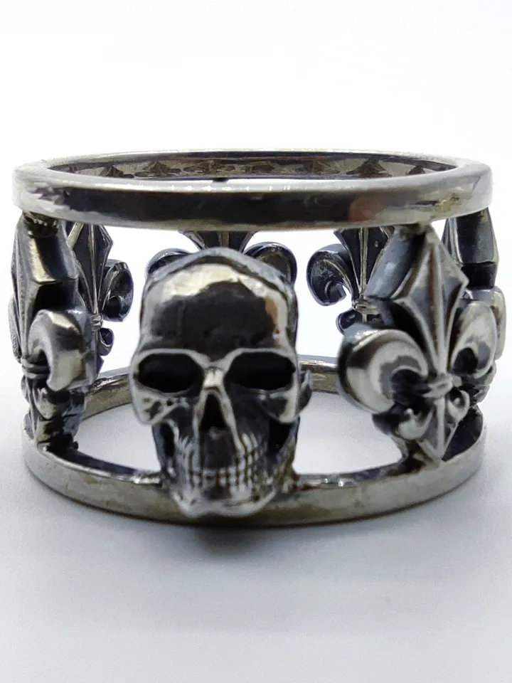 Ring - Signet - Skull - Fleur de lis