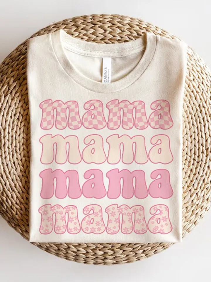 Pink Retro Mama PNG, Sublimation Png, Daisy Floral Mama Png, Mom Png, Mama T Shirt Design, Sublimation Design, Mother's Day Png, Digital