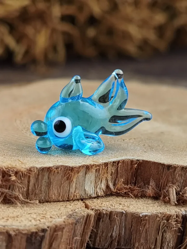 Glass figurines Glass Fish figurines Tiny fish Miniature fish Tiny glass animals Blown glass art Aquarium decor Dollhouse miniature