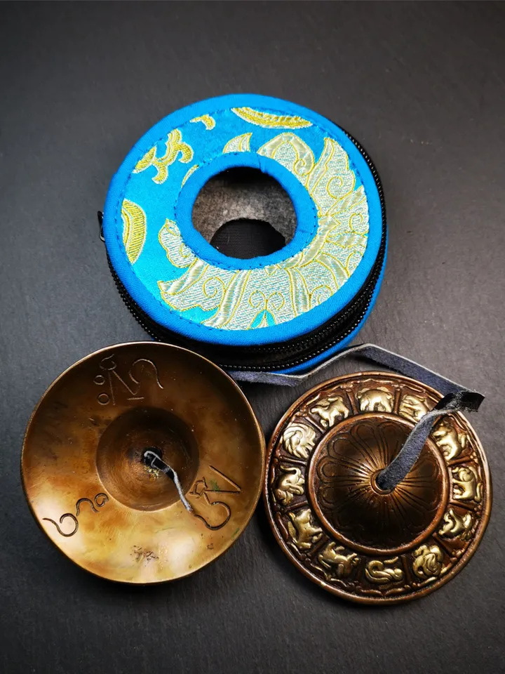 Gandhanra 8.3cm Tibetan Cymbals,12 Zodiac Tingsha Bell,Buddhism Ritual Implement,Handmade in Nepal