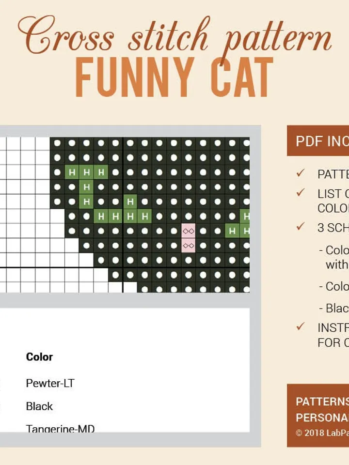 Funny Black Cat Cross stitch pattern Animal Joke Humor Embroidery Pattern | Instant Download | Cross Stitch Patterns | Embroidery Designs
