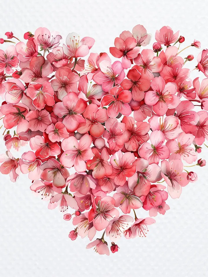 18 Floral Heart PNG Budnle, Сherry blossoms clipart, Forget me not, Watercolor clipart for sublimation,  Digital download, Paper craft