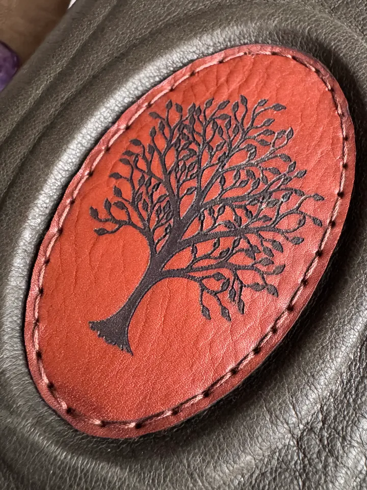 Notebook made of genuine suede with leather insert and wood engraving.