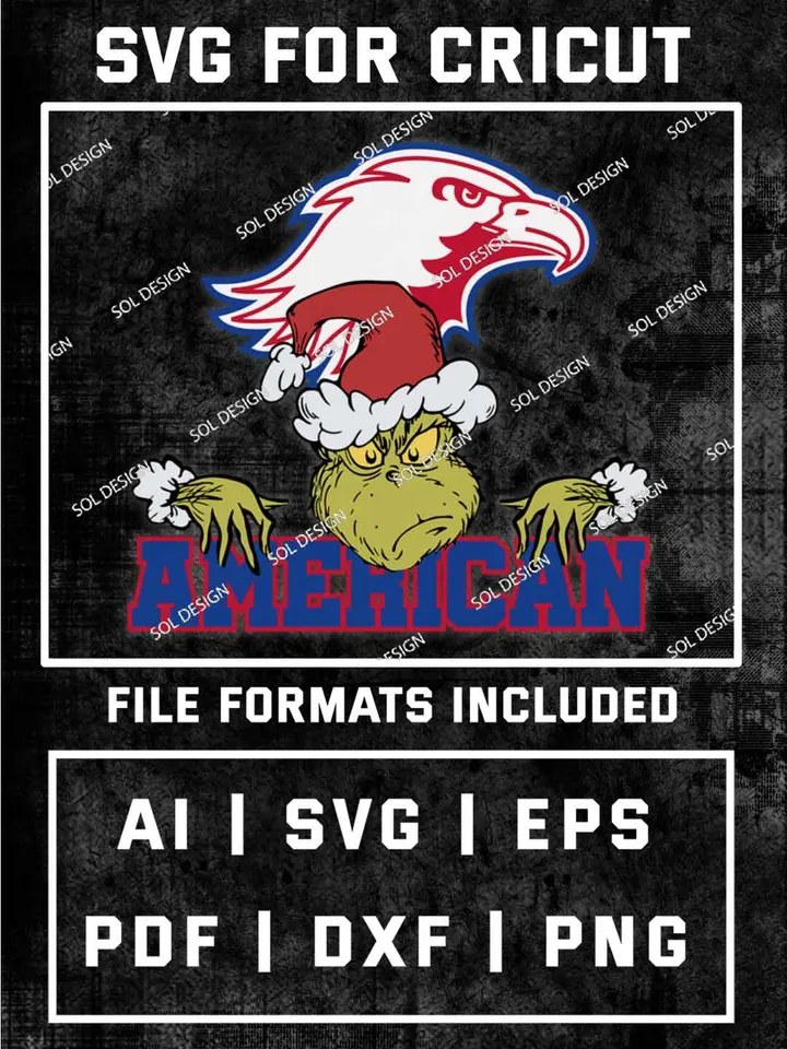 Grinch American University Eagles SVG, NCAA SVG Design, NCAA American University Eagles SVG, NCAA Eagles Cricut, Christmas Svg, Grinch svg, Digital Download