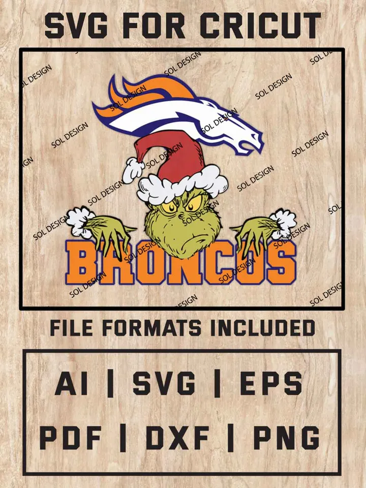 Grinch Denver Broncos SVG, NFL SVG Design, NFL Denver Broncos SVG, NFL Broncos Cricut, Christmas Svg, Grinch svg, Digital Download