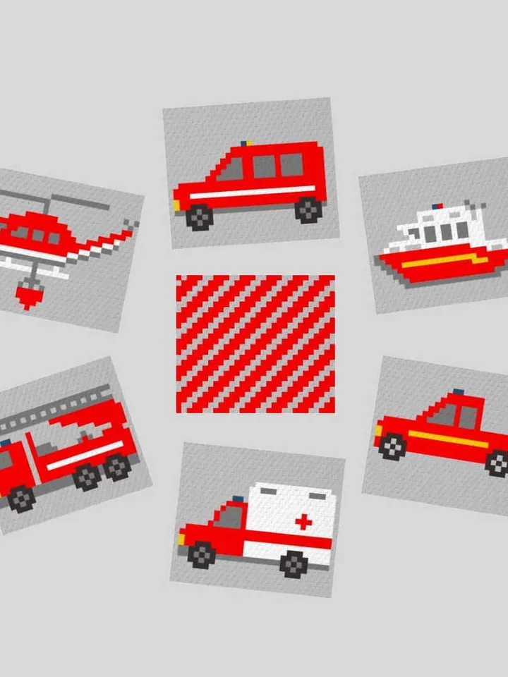 Crocher C2C Emergency Vehicle graphgan blanket pattern