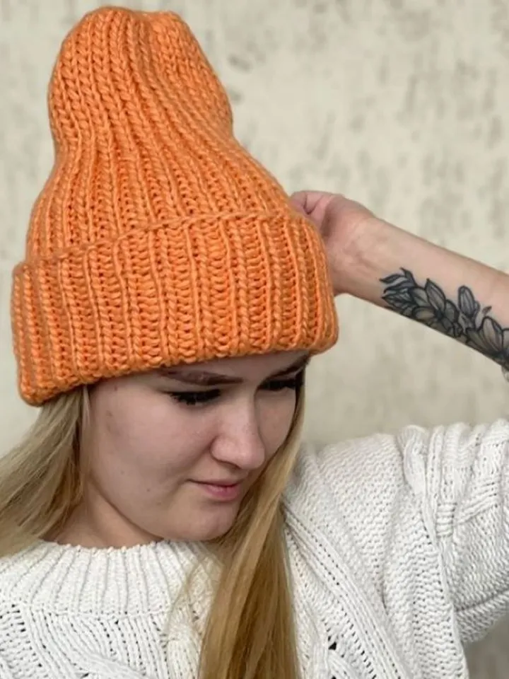 Warm handmade knitted hat