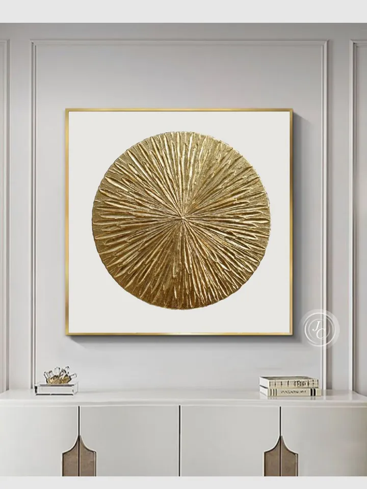 Gold and White Abstract Wall Art Original Painting Metallic Textured artwork Gold Leaf Wall Art Modern wall decor