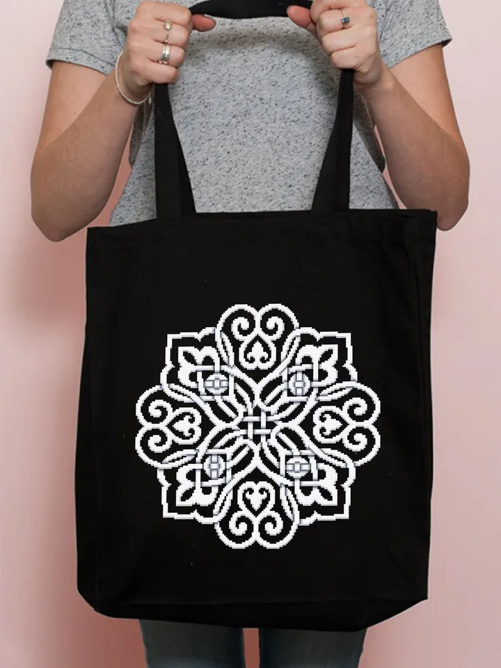 Mandala celtic cross stitch pattern PDF download, Easy mandala cross stitch chart, Celtic embroidery PDF, Celtic knot pattern #M196