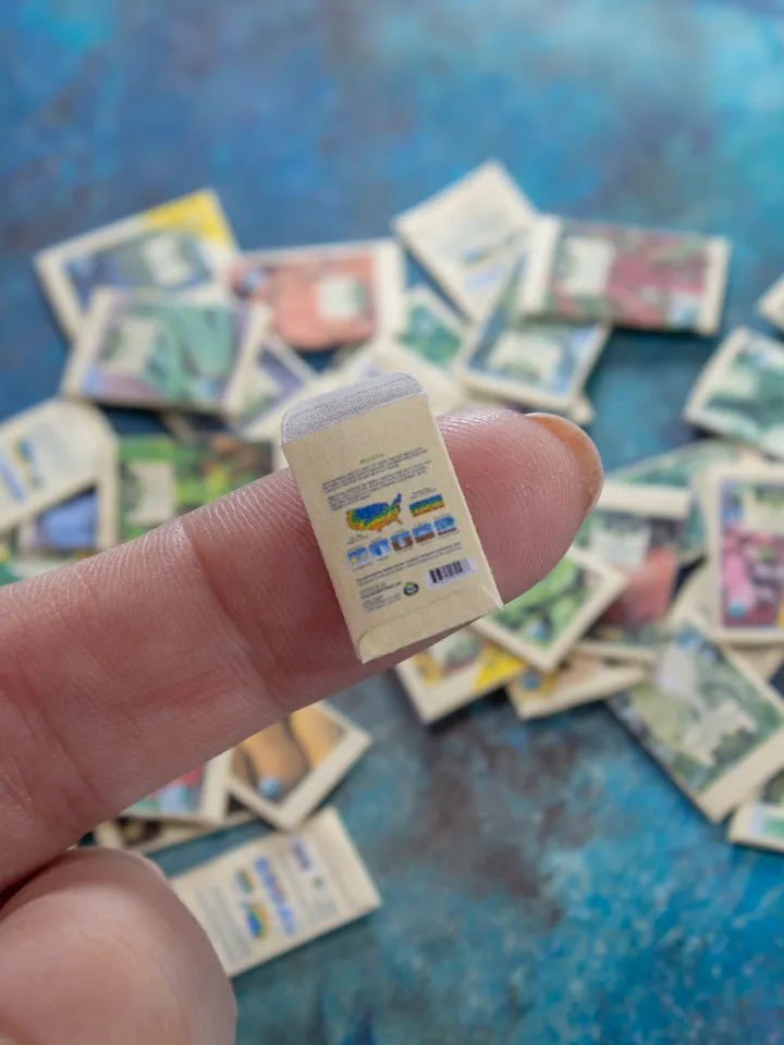 TEMPLATE Miniature seed packets 60 pcs for 1:12 scale dollhouse