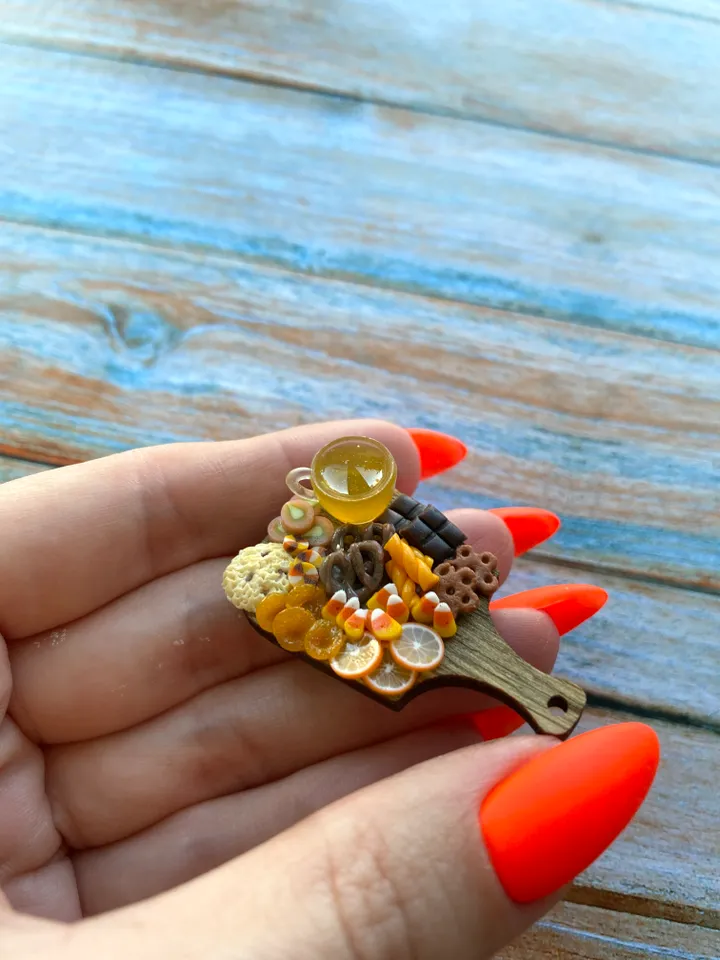 Magnet Miniature Halloween Charcuterie Board with Polymer clay Souvenir