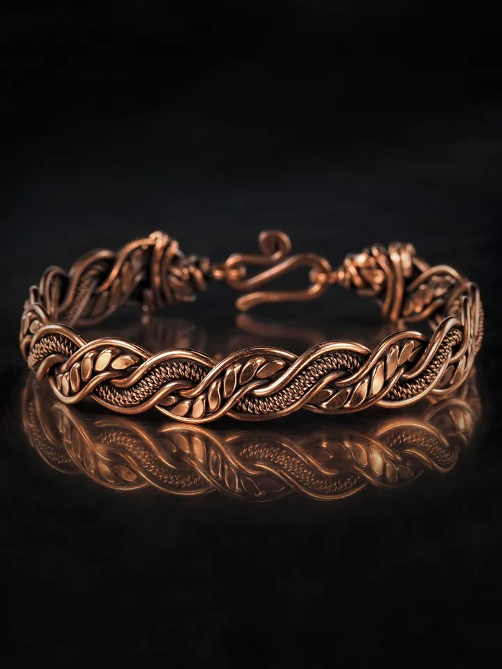 Wire wrapped copper bracelet for woman Antique style copper jewelry WireWrapArt
