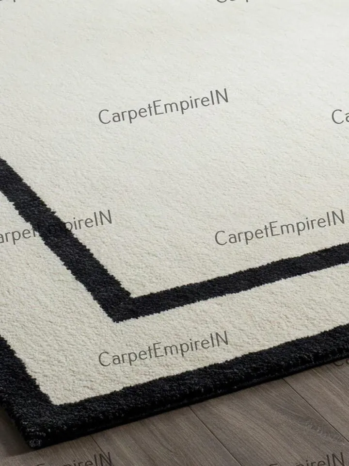 Hand woven, border rug, White rug, Black,Handmade, Multi color rug, Contemporary living room rug, bedroom rug, kids rug, 5x7,6x9,8x10,9x12