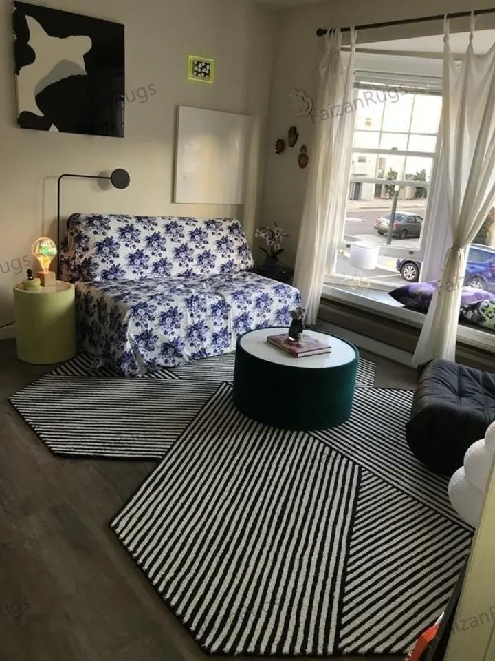 Buy Illusion Rugs Hand Tufted Hand Woven with New Zealand Wool in All Irregular Size 5x8, 6x9, 8x10, 9x12, Modern Rugs in Geometrical Design