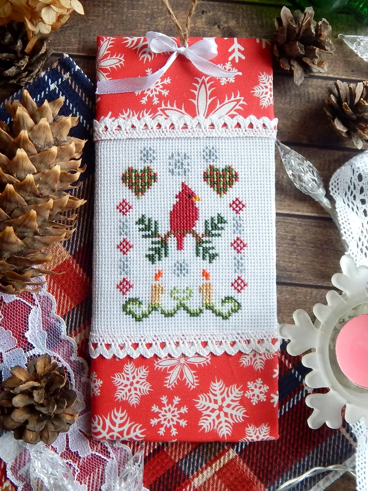 Christmas Cardinal cross stitch pattern