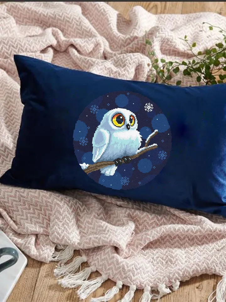 Christmas owl cross stitch pattern download PDF Cute snowy owl pattern, Easy xmas cross stitch, Holiday embroidery beginner, Home decor #N75