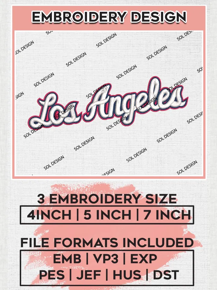 NBA LA Clippers Text Logo Machine Embroidery Designs, LA Clippers Embroidery Design Files, NBA Logo Machine Embroidery, NBA Embroidery Design, Digital Download