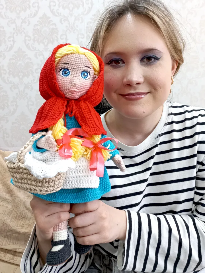 Little Red Riding Hood doll crochet pattern PDF in English Amigurumi doll Crochet tutorial