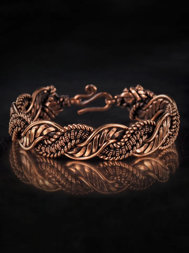 Wire wrapped copper bracelet for woman Antique style copper jewelry WireWrapArt