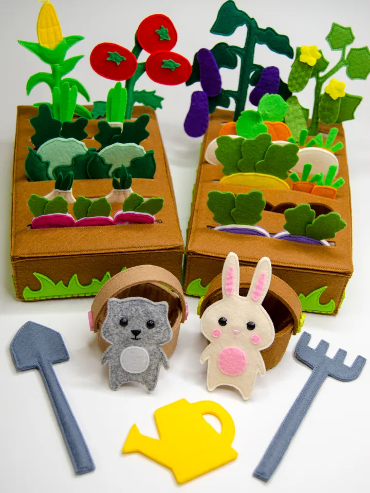Felt vegetable garden, eco toy, Set 3