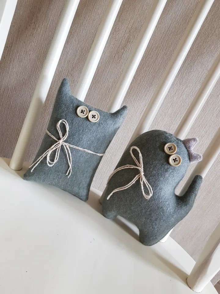 Animal dolls sewing patterns pdf Cat and Kitty, set of 2 digital tutorials in English, Rag dolls diy