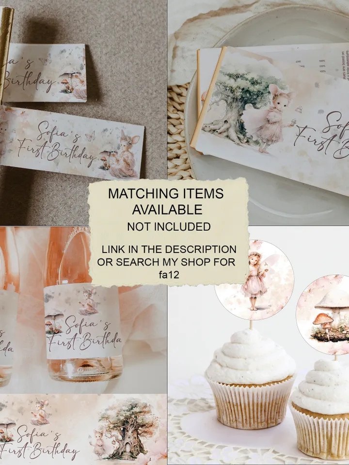 Editable Fairy Birthday welcome banner template Fairy Floral Birthday Magical Enchanted Fairy Birthday Pixie Fairy banner Magical fa12