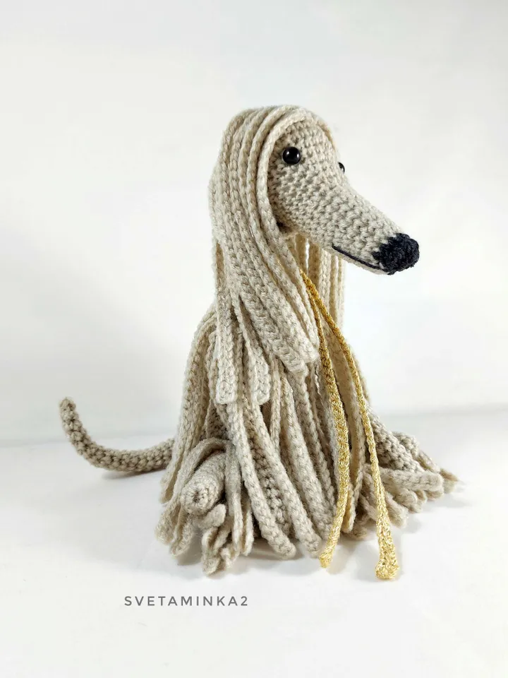 Afghan Hound Crochet Pattern Amigurumi Dog. Digital Download. PDF.