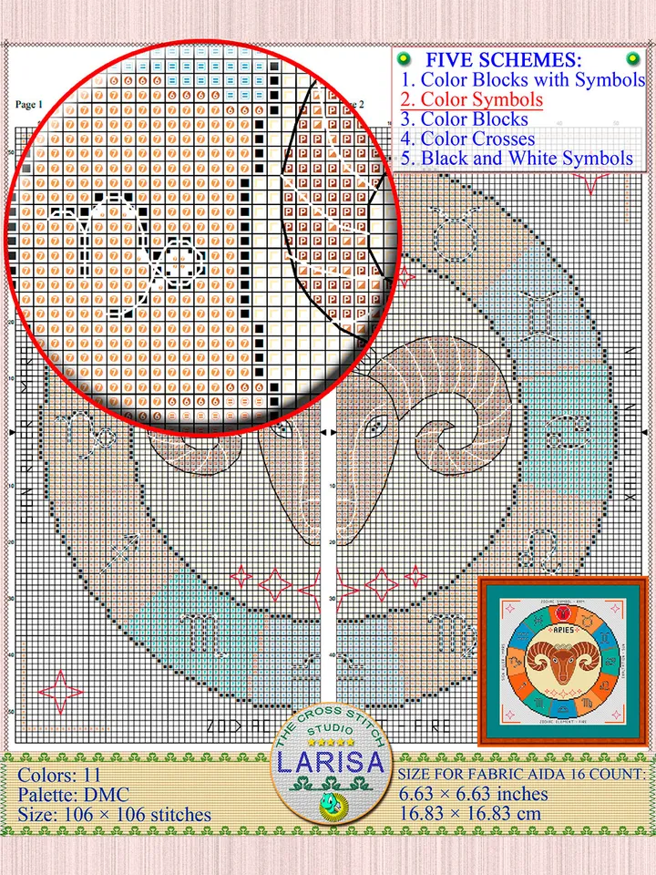 Aries Cross Stitch Pattern | Aries Zodiac Sign