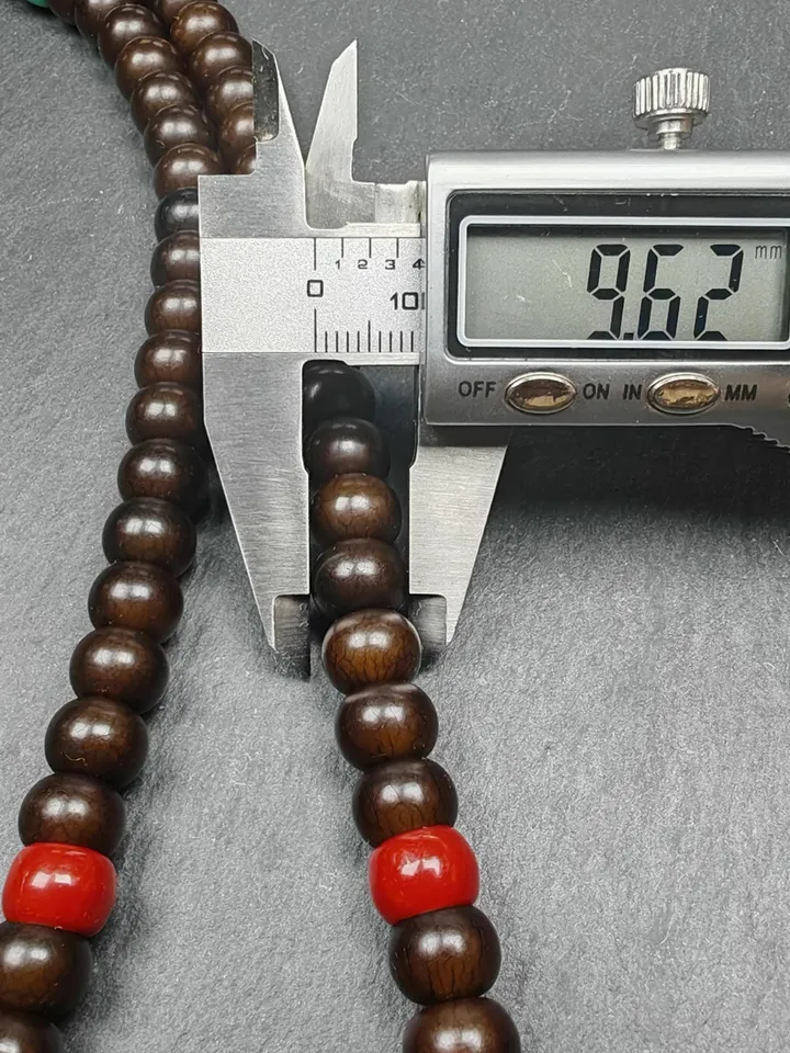 Gandhanra Old Tibetan 108 Prayer Beads,9.6mm Bodhi Root Bead Mala Necklace,Meditation Rosary,Spiritual Gift, 33" Length