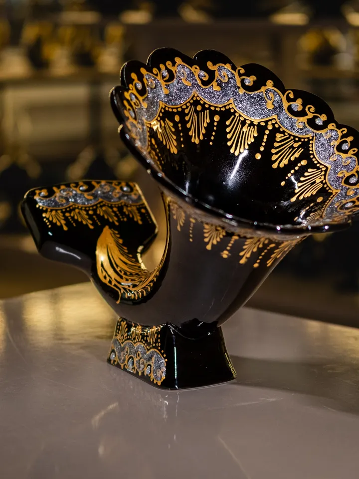 Handpainted Ceramic Acoustic Gramophone