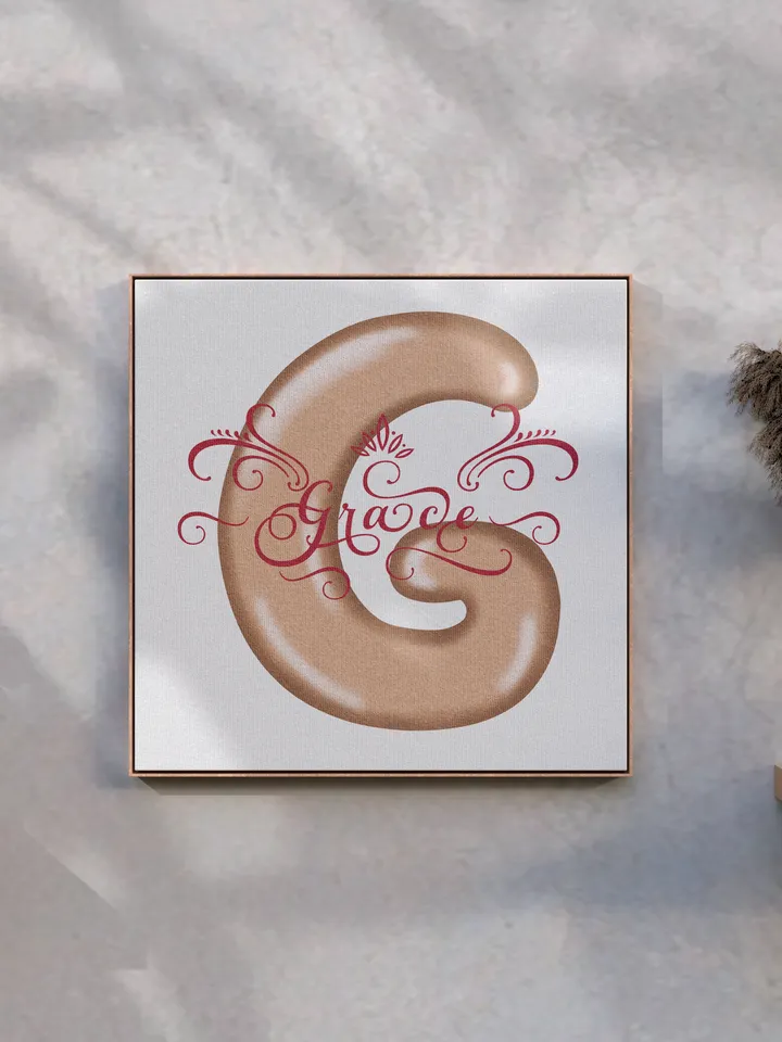 Grace - name in Samantha style with bright letters, digital design