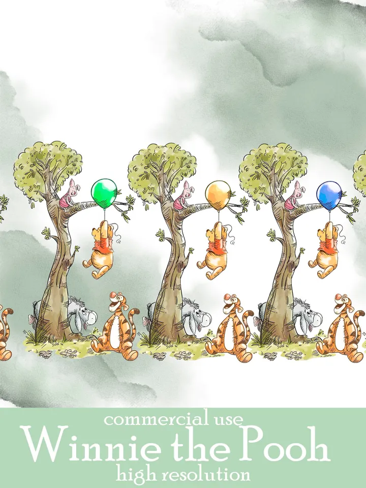 Winnie the Pooh clip art png watercolor; COMMERCIAL USE; Pooh Baby shower; Winnie Pooh Birthday scrapbooking stickers