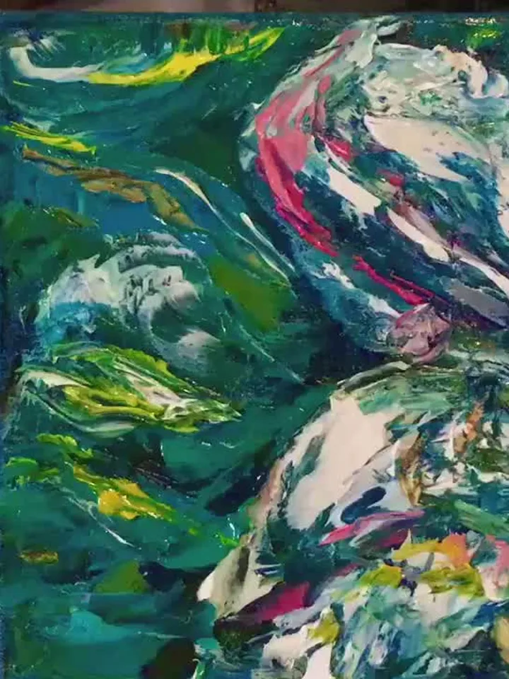 Lilies original oil painting on stretched canvas , flowers impasto painting ,home decoration made to order.