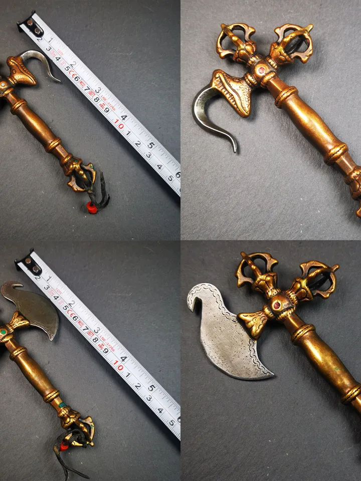 Gandhanra Antique Tibetan Buddhism Ritual Implements, Tantric Practitioner Vajra Chopper Phurba,1 Set of 10 PCs