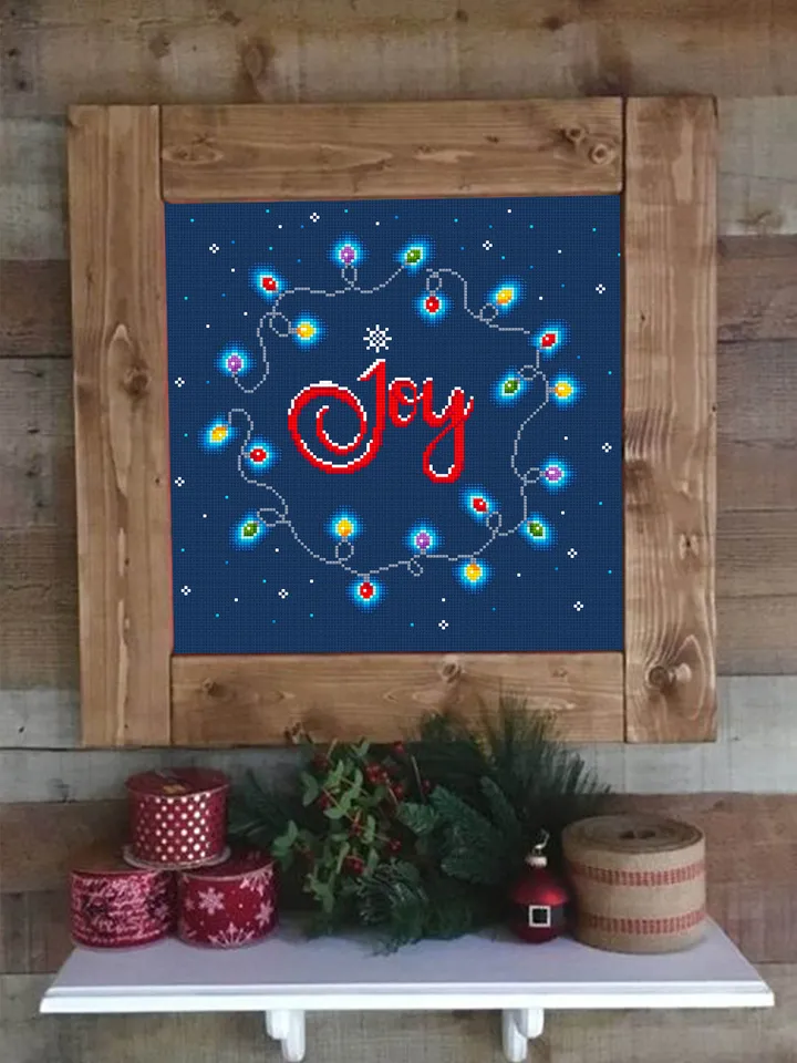 Christmas cross stitch pattern download PDF Christmas garland cross stitch chart Christmas pattern digital PDF Winter Joy cross stitch #N44