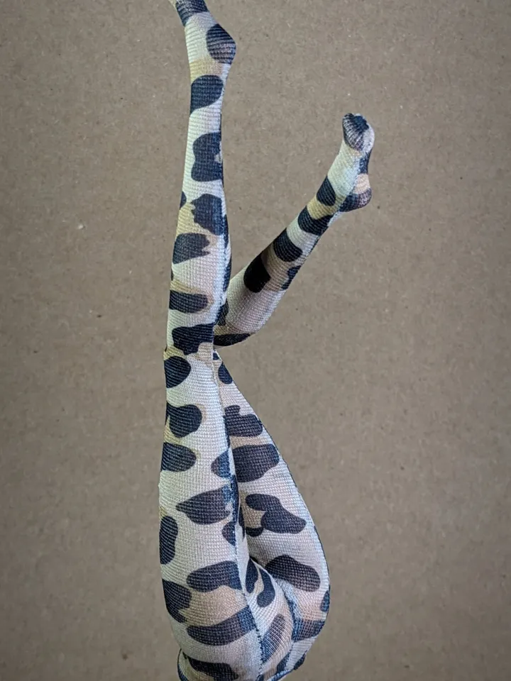 Handmade leopard-print tights for 1/6 scale fashion dolls