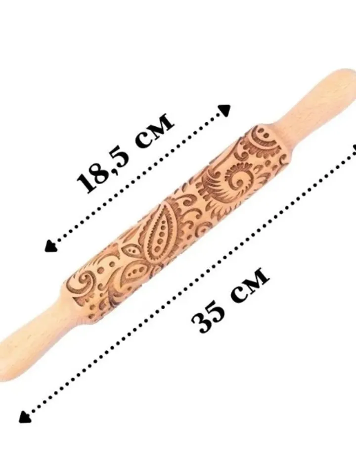Rolling pin - embossed Wooden engraved rolling pin Dough with pattern Cookie stamp Carved molds Gingerbread