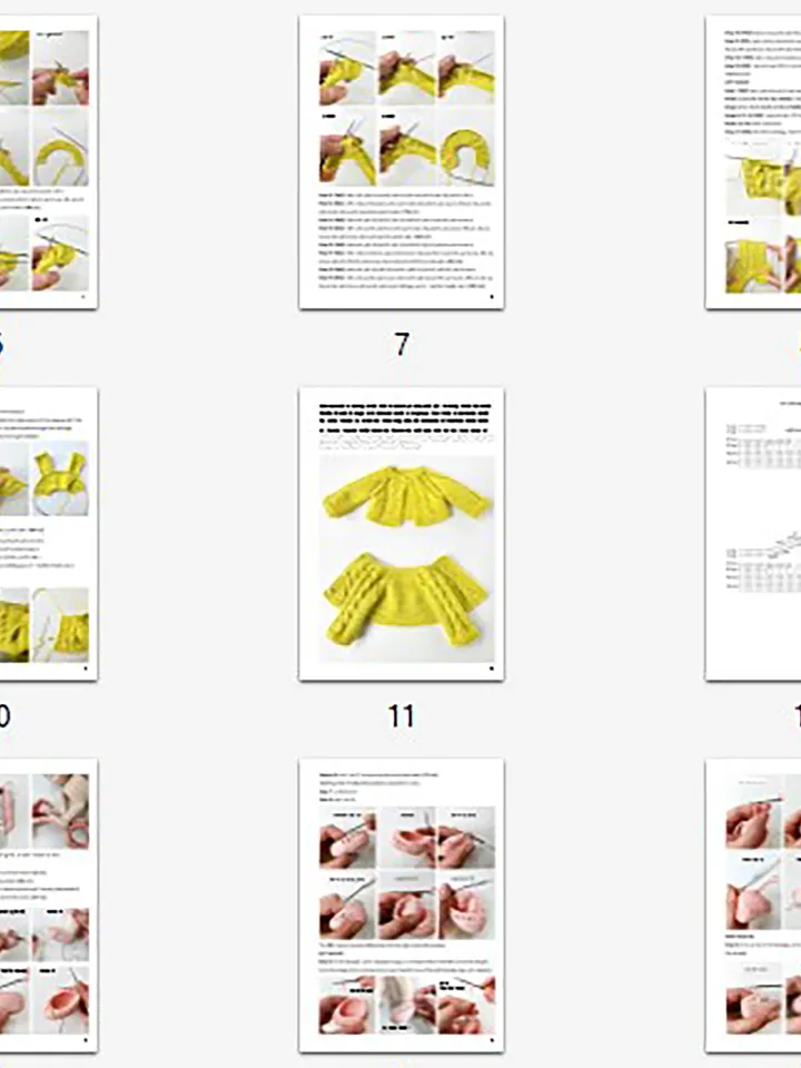 DIY 11-13’’/28-33 cm Doll Cardigan & Booties. PDF knitting and crochet pattern and tutorial.