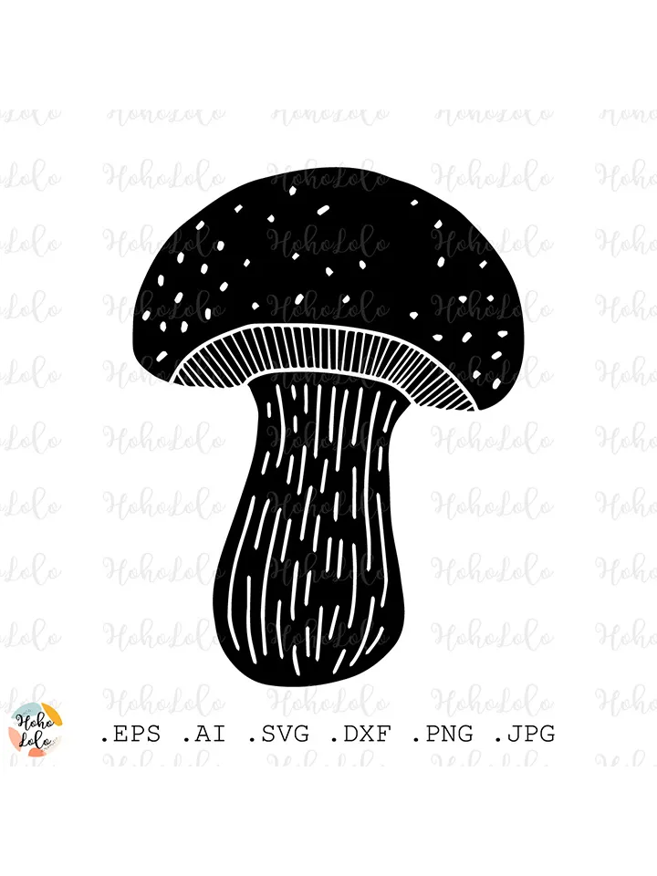 Mushrooms Svg, Mushrooms Linocut, Mushrooms Scandi, Mushrooms Cricut, Mushrooms Stencil, Mushrooms Template Dxf, Mushrooms Clipart Png