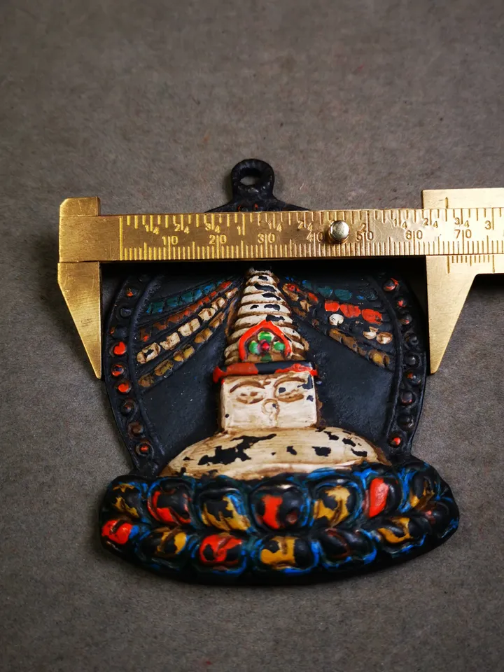 Gandhanra Antique Tibetan Buddhist Statue,Stupa Badge,Pagoda Amulet,Buddhist Tower,Made of Thokcha