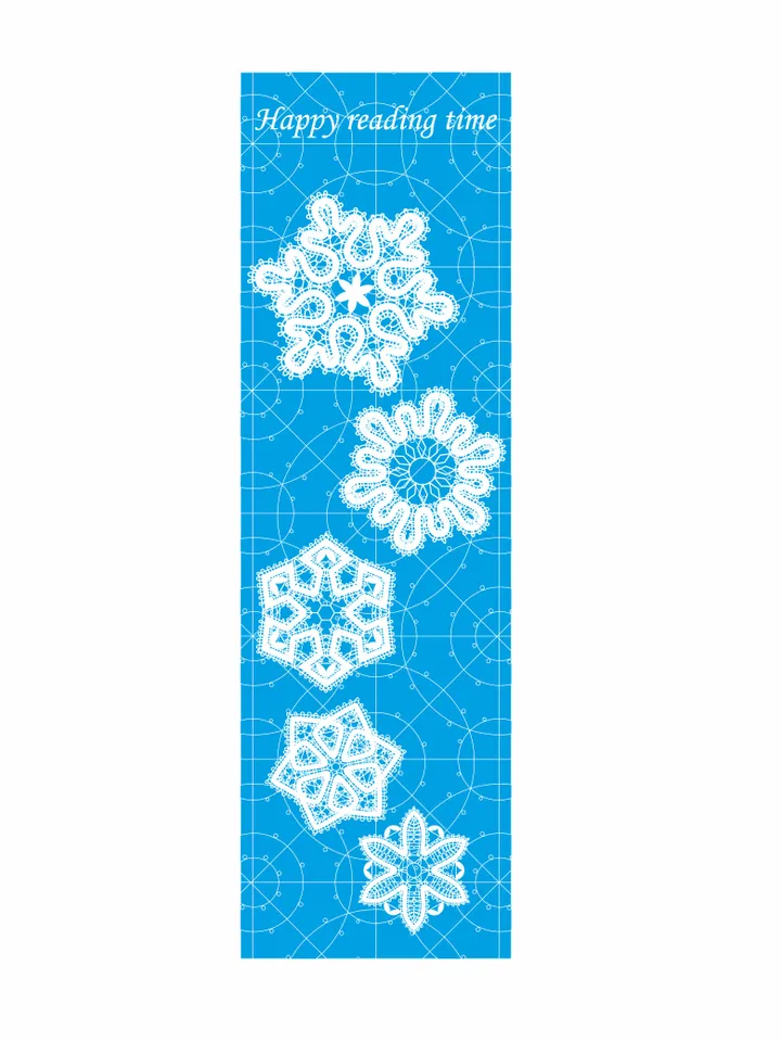 Bookmark with Bobbin lace print Set 2 pcs Laminated