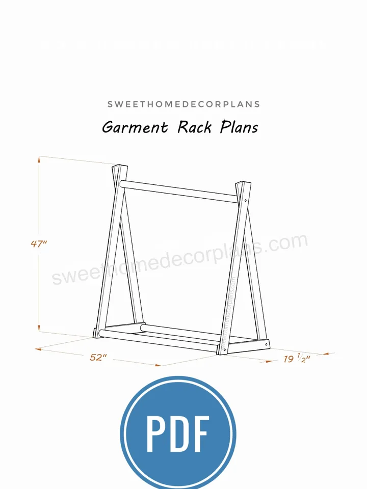 Diy garment rack plans pdf. Childrens dress up storage frame. Small clothes wooden rack for kids bedroom.