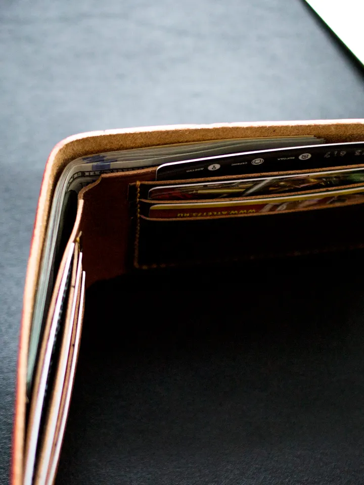 Wallet Genuine brown leather Joker original handmade