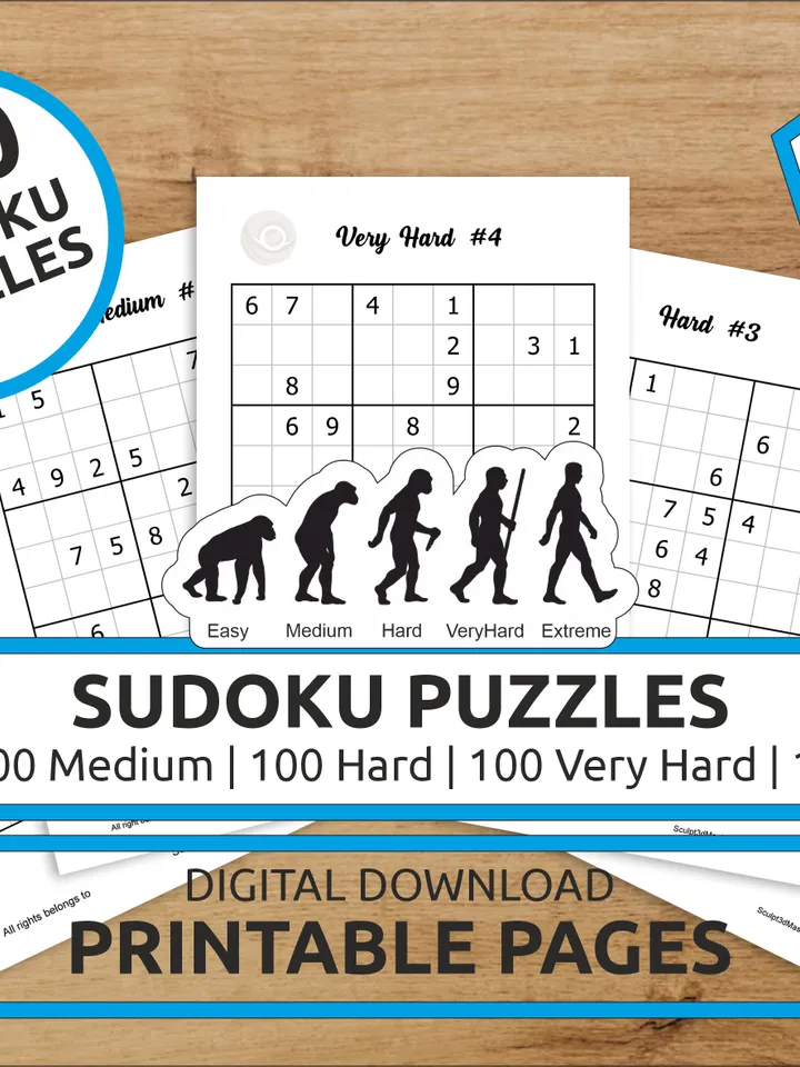 Sudoku Puzzles - Volume 1 | 100 Easy 100 Medium 100 Hard 100 Very Hard 100 Extreme Puzzles Bundle