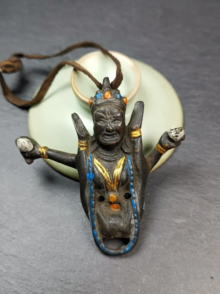 Gandhanra Acient Tibetan Buddhist Statue,Sukhasiddhi Dakini,Shangpakagyu White  Dakini Khechari,Kachod Karmo,Tantric Female Buddha,2.8&quot;