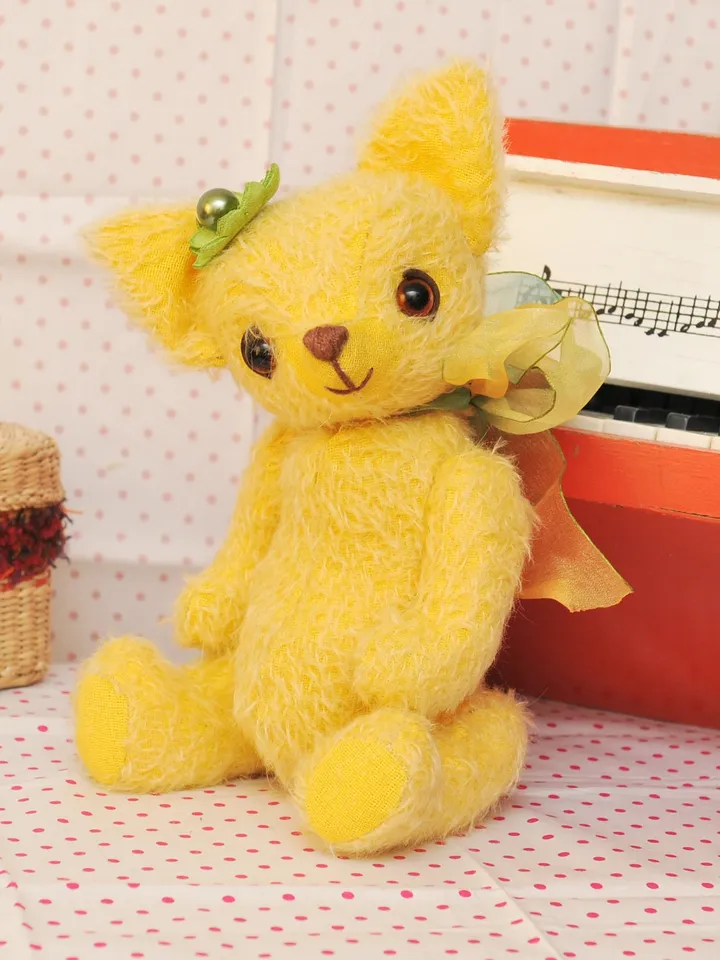 PDF ePattern to make a fully jointed Lovely Yellow 12 " tall Fox/ teddy bear friend pdf sew pattern/ orange fox pattern