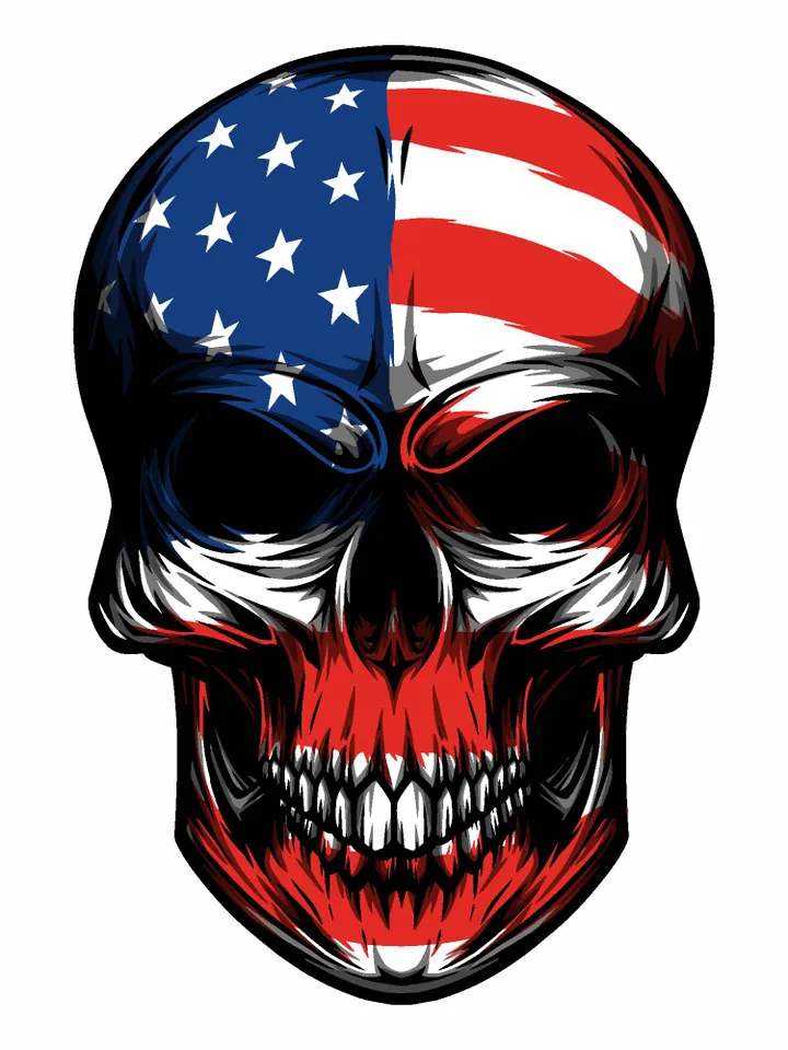 American Skull Flag Svg Png, USA Skull Flag SVG, Skull Clipart svg, Distressed flag svg, American Flag svg, Dead Skull