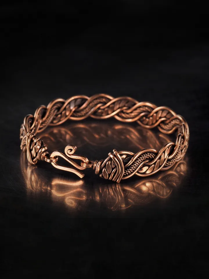 Wire wrapped copper bracelet for woman Antique style copper jewelry WireWrapArt
