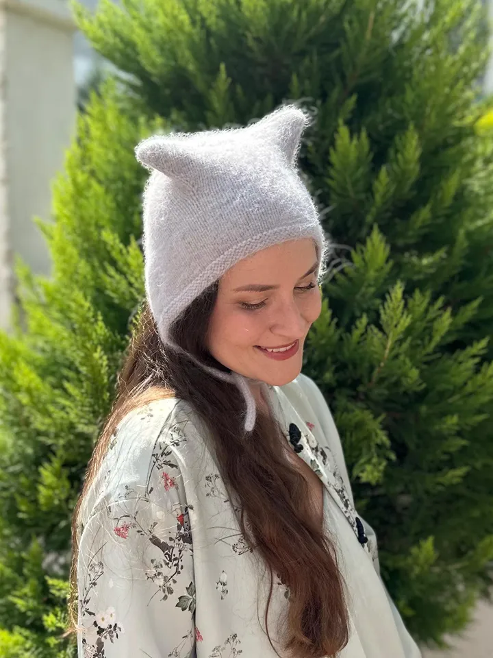 Kitty Hat Knitting Pattern PDF: Adorable Cat-Ear Hat – Easy Beginner Tutorial, DIY Knit Beanie, Animal Ears, Instant Digital Download