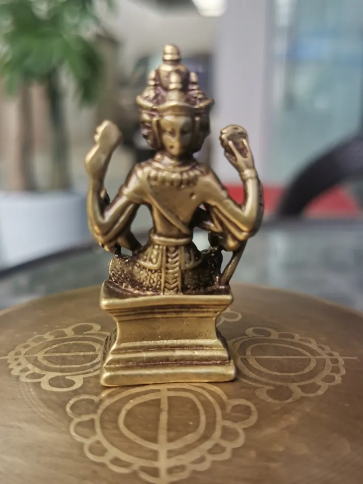 Gandhanra Vintage Brahma Statue,Handcarved,Top Collection Figurine Amulet,Zen Home Decor